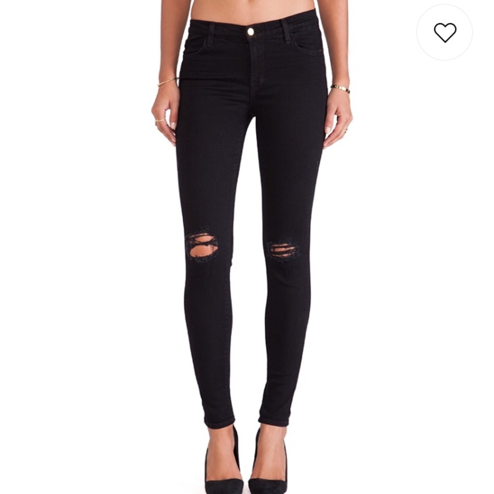 J Brand Super Skinny Blackout Jean